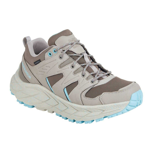 Taupe Beige-Teal Green - Front - Karrimor Womens-Ladies Waterproof Hiking Shoes