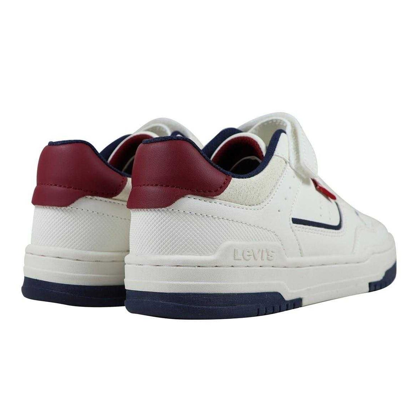 White-Navy - Back - Levis Childrens-Kids Trainers