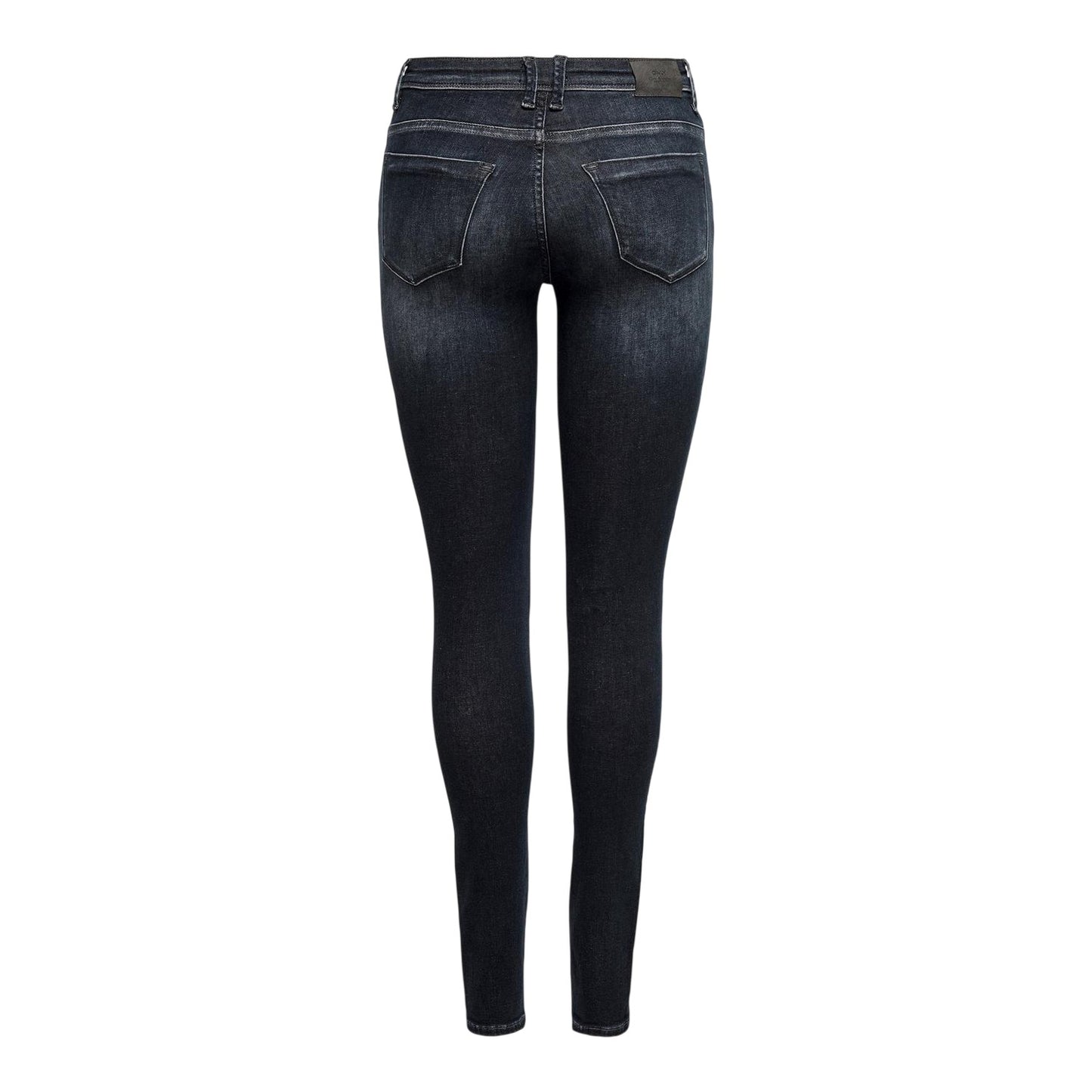 Black Denim - Back - Only Womens-Ladies 5 Pockets Skinny Jeans