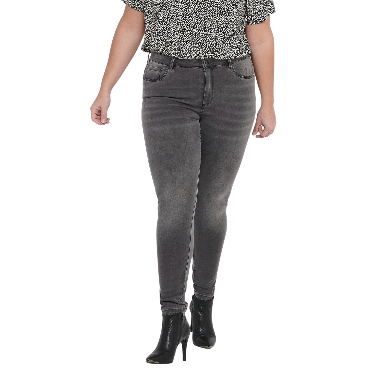 Dark Grey - Side - Only Womens-Ladies 5 Pockets Skinny Jeans