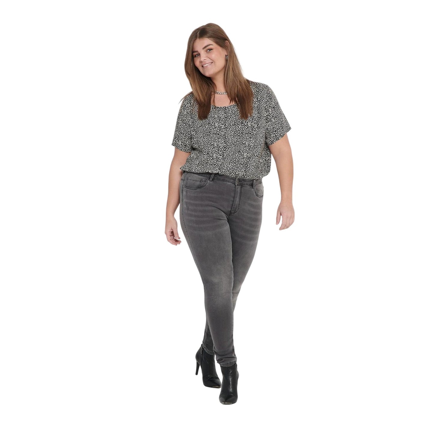 Dark Grey - Lifestyle - Only Womens-Ladies 5 Pockets Skinny Jeans