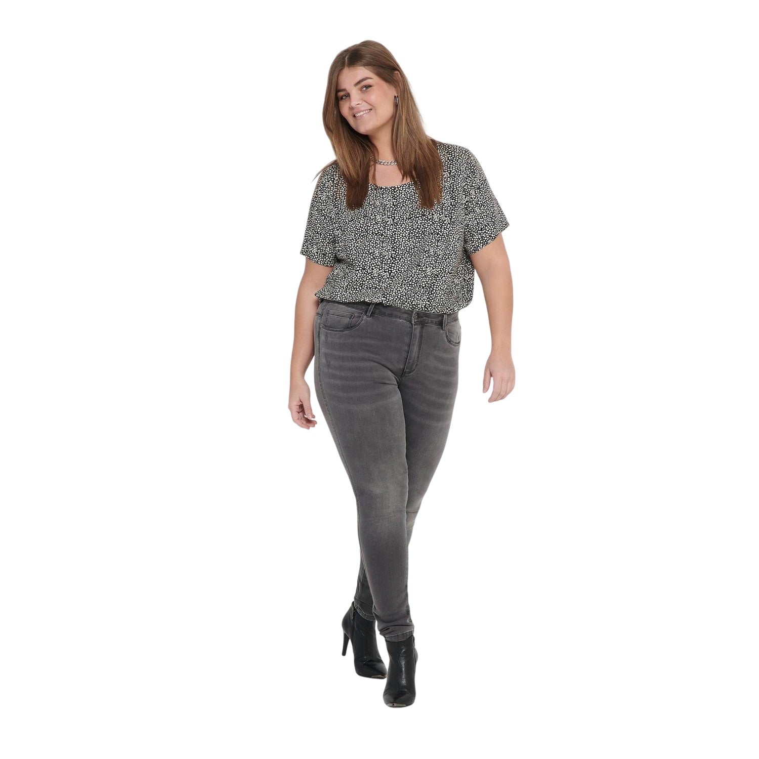 Dark Grey - Lifestyle - Only Womens-Ladies 5 Pockets Skinny Jeans