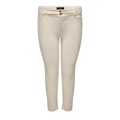 Ecru - Front - Only Womens-Ladies 5 Pockets Skinny Jeans