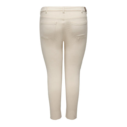 Ecru - Back - Only Womens-Ladies 5 Pockets Skinny Jeans