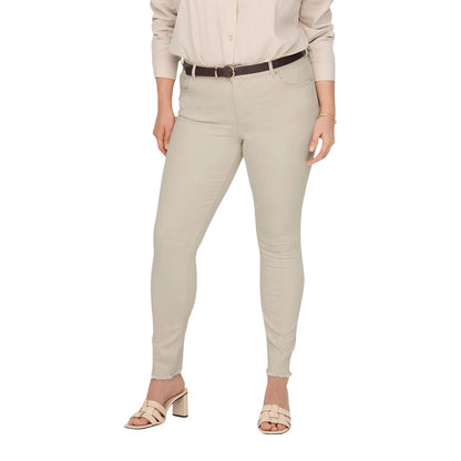 Ecru - Side - Only Womens-Ladies 5 Pockets Skinny Jeans