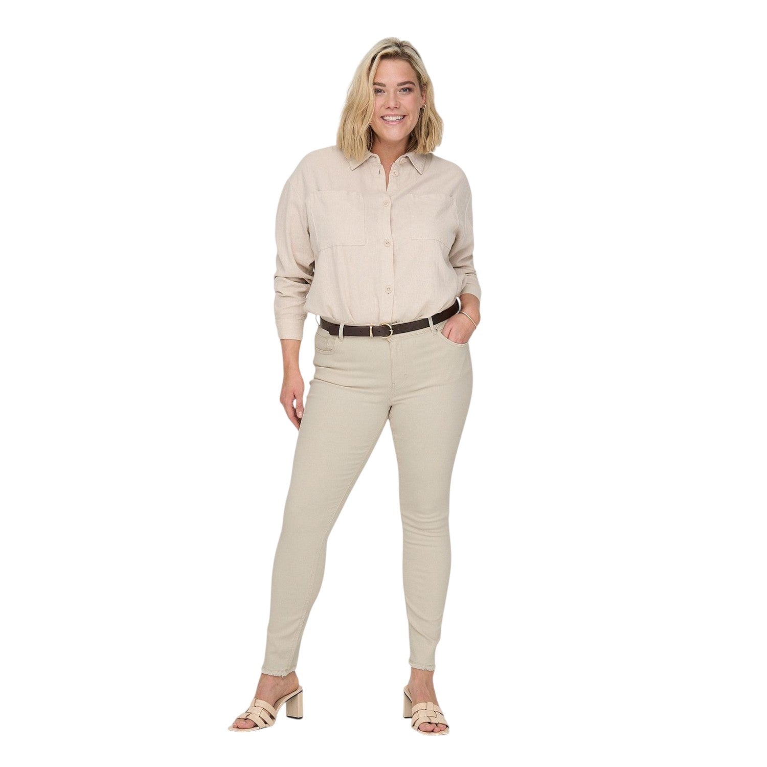 Ecru - Lifestyle - Only Womens-Ladies 5 Pockets Skinny Jeans