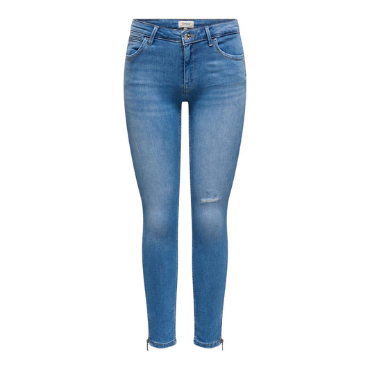 Blue Denim - Front - Only Womens-Ladies 5 Pockets Skinny Jeans