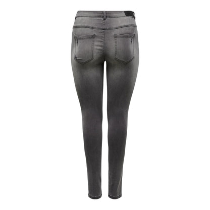 Dark Grey - Back - Only Womens-Ladies 5 Pockets Skinny Jeans