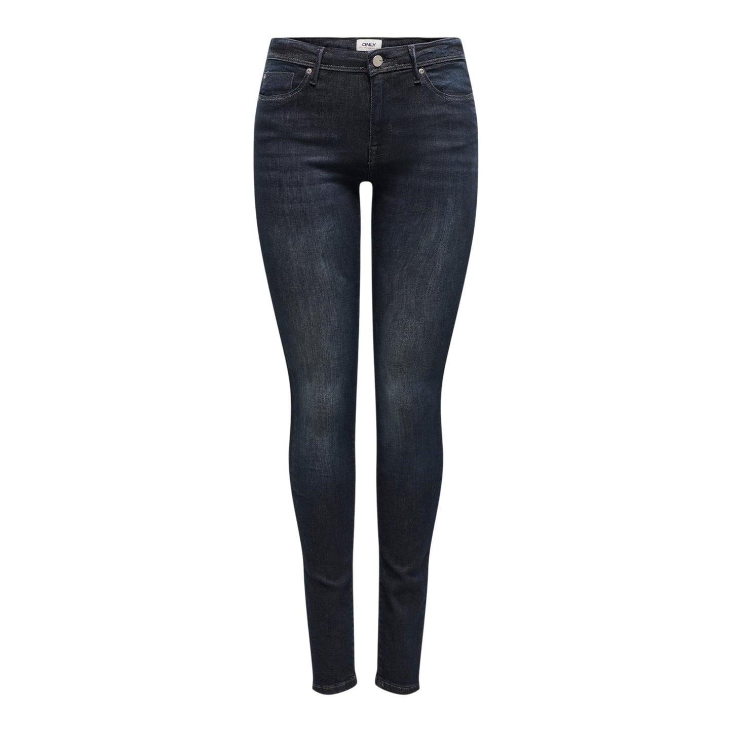 Black Denim - Front - Only Womens-Ladies 5 Pockets Skinny Jeans