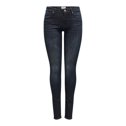 Black Denim - Front - Only Womens-Ladies 5 Pockets Skinny Jeans
