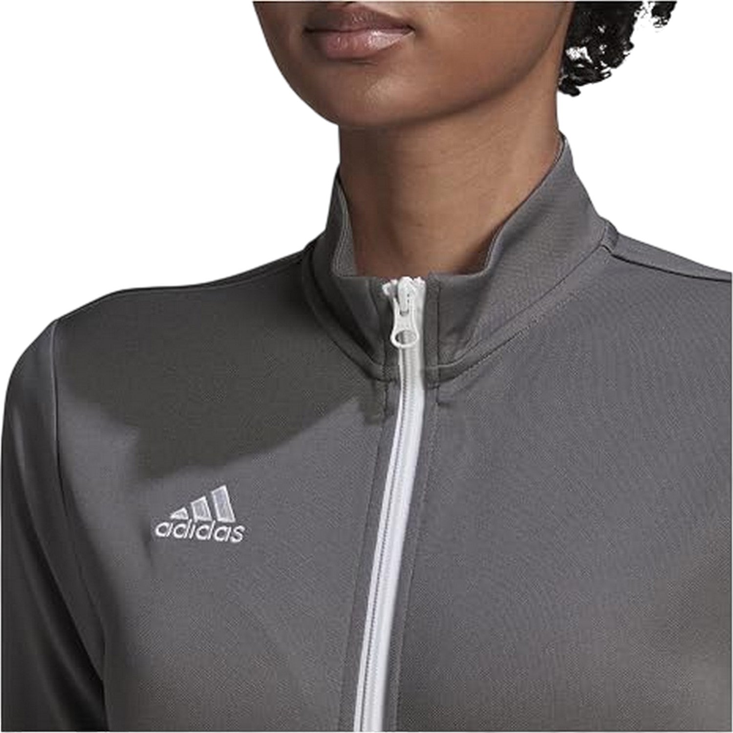 Grey - Side - Adidas Womens-Ladies Entrada 22 Track Jacket