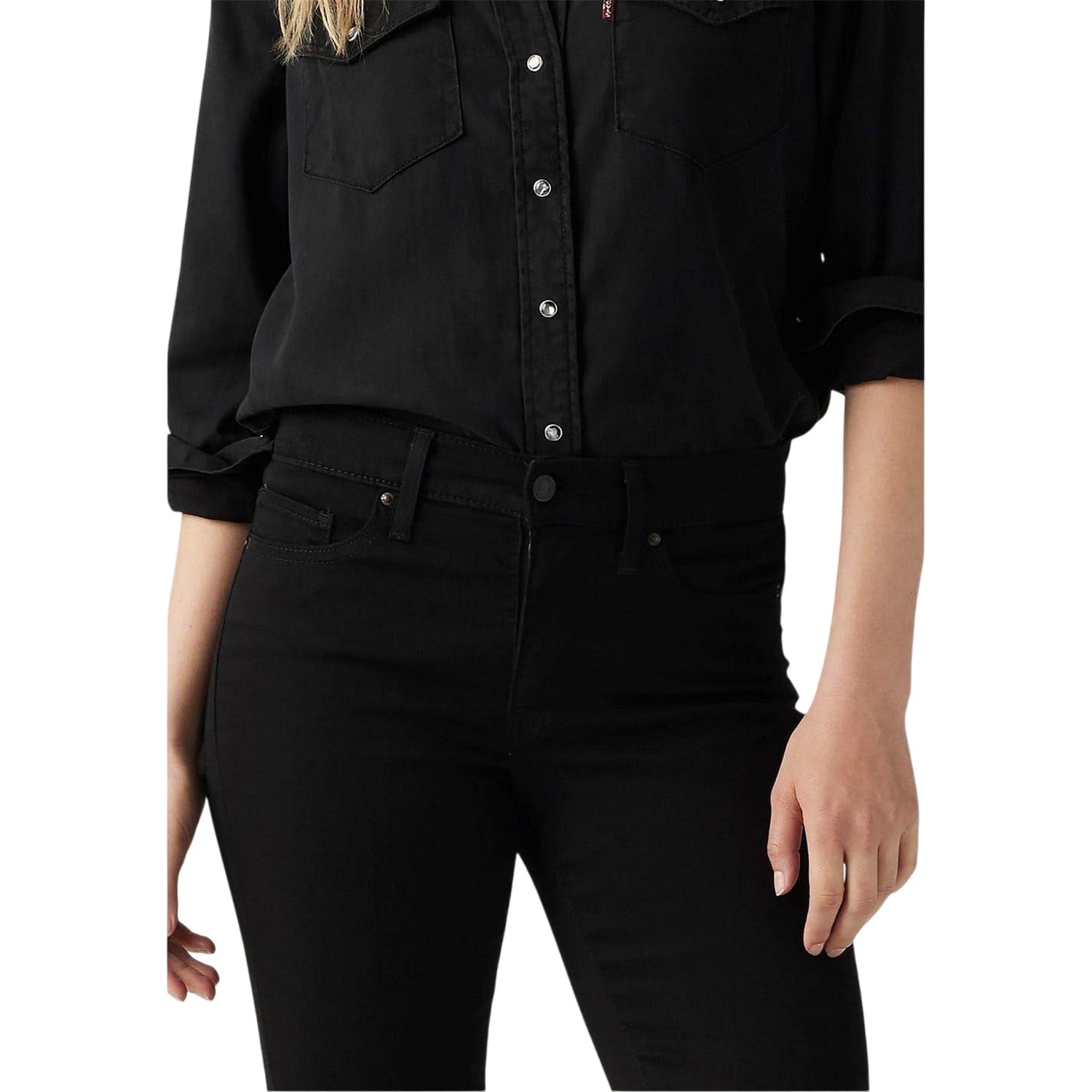 Black - Side - Levis Womens-Ladies Soft Bootcut Jeans
