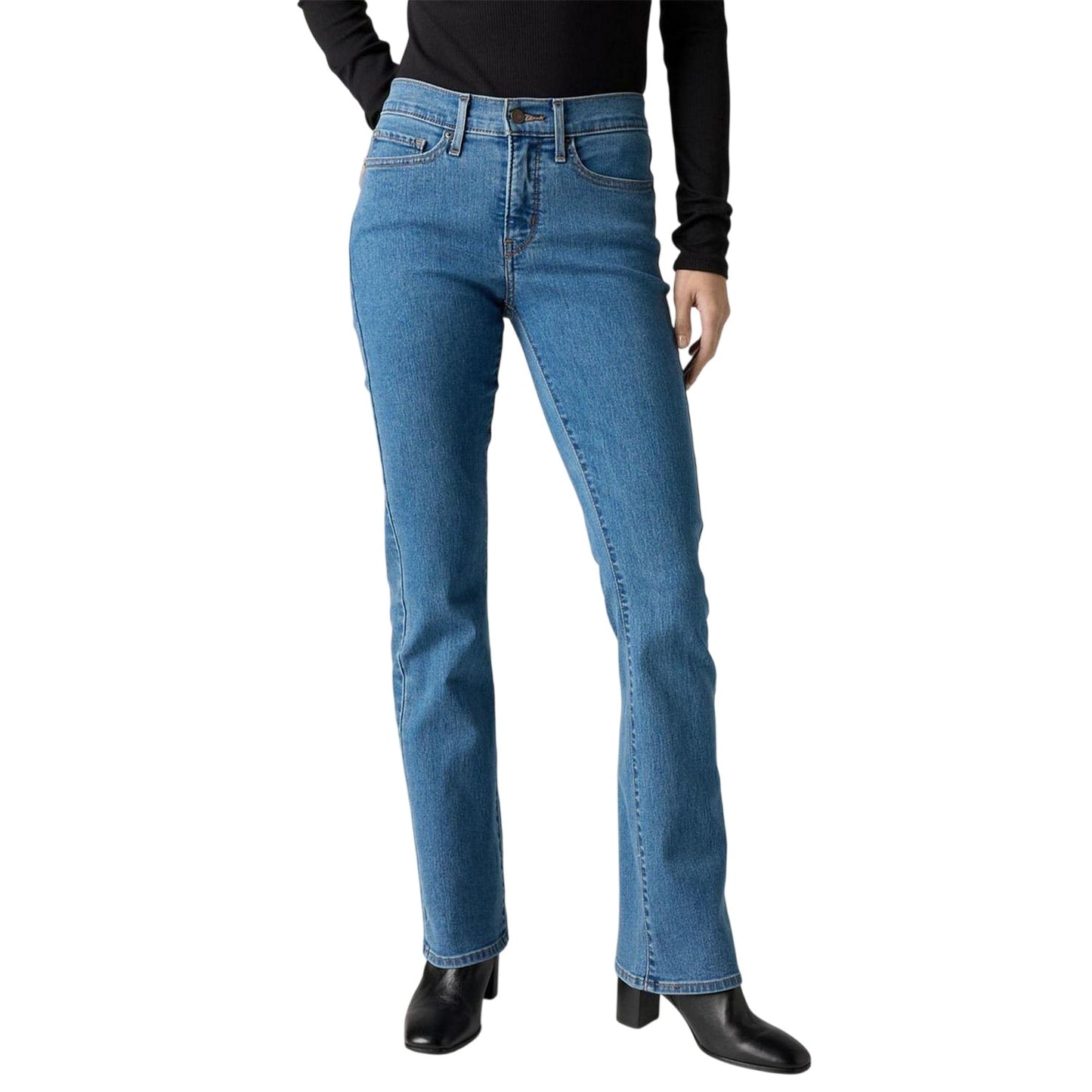 Blue - Side - Levis Womens-Ladies Soft Bootcut Jeans