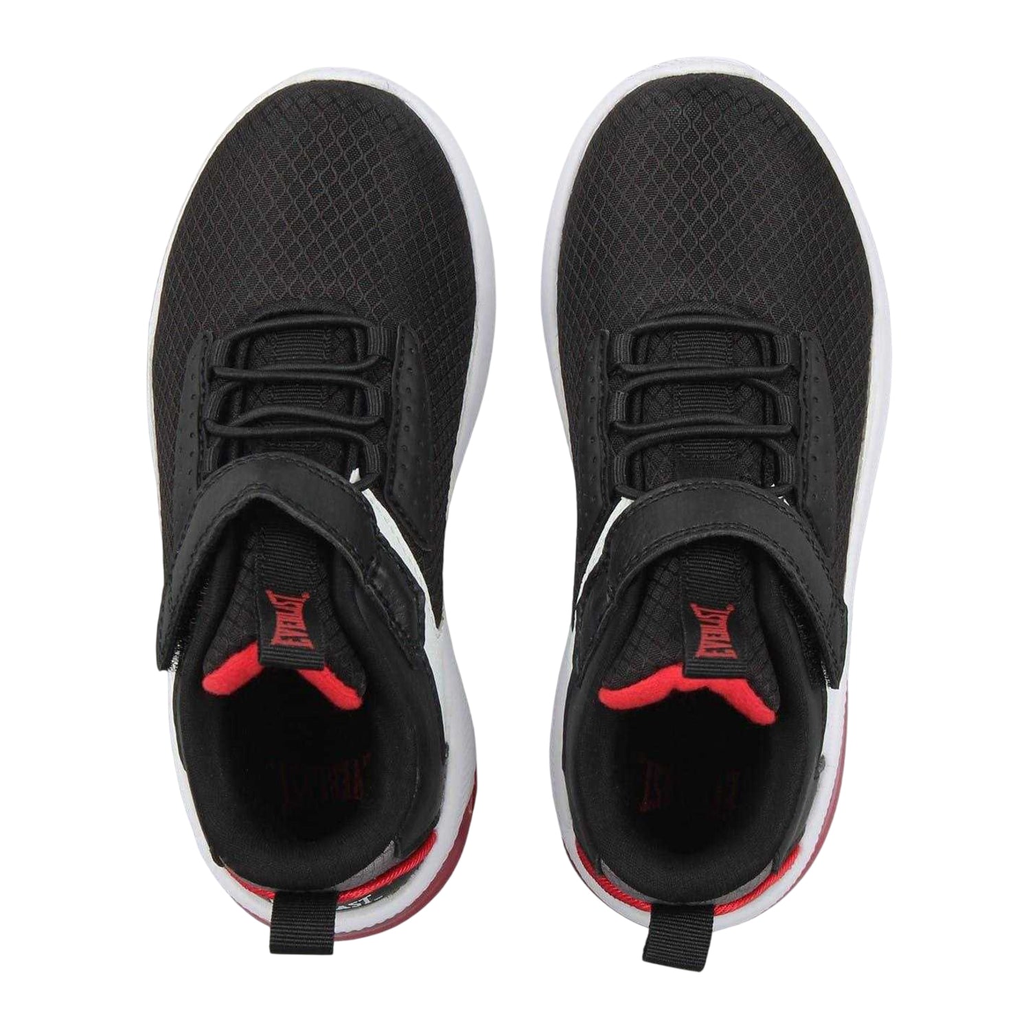 Black-White-Red - Side - Everlast Childrens-Kids Swish Court Trainers