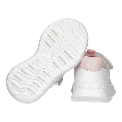White-Pink - Lifestyle - Tommy Hilfiger Childrens-Kids Stripe Leather Accents Flat Trainers