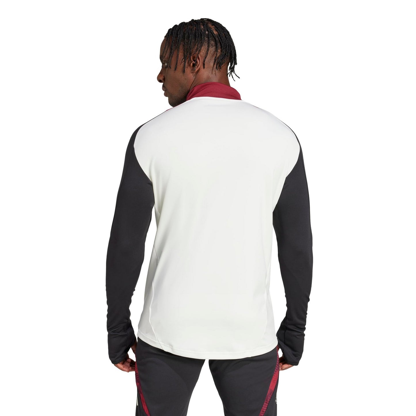 Off White-Black - Back - Adidas Womens-Ladies Trio 24 Manchester United FC Track Top