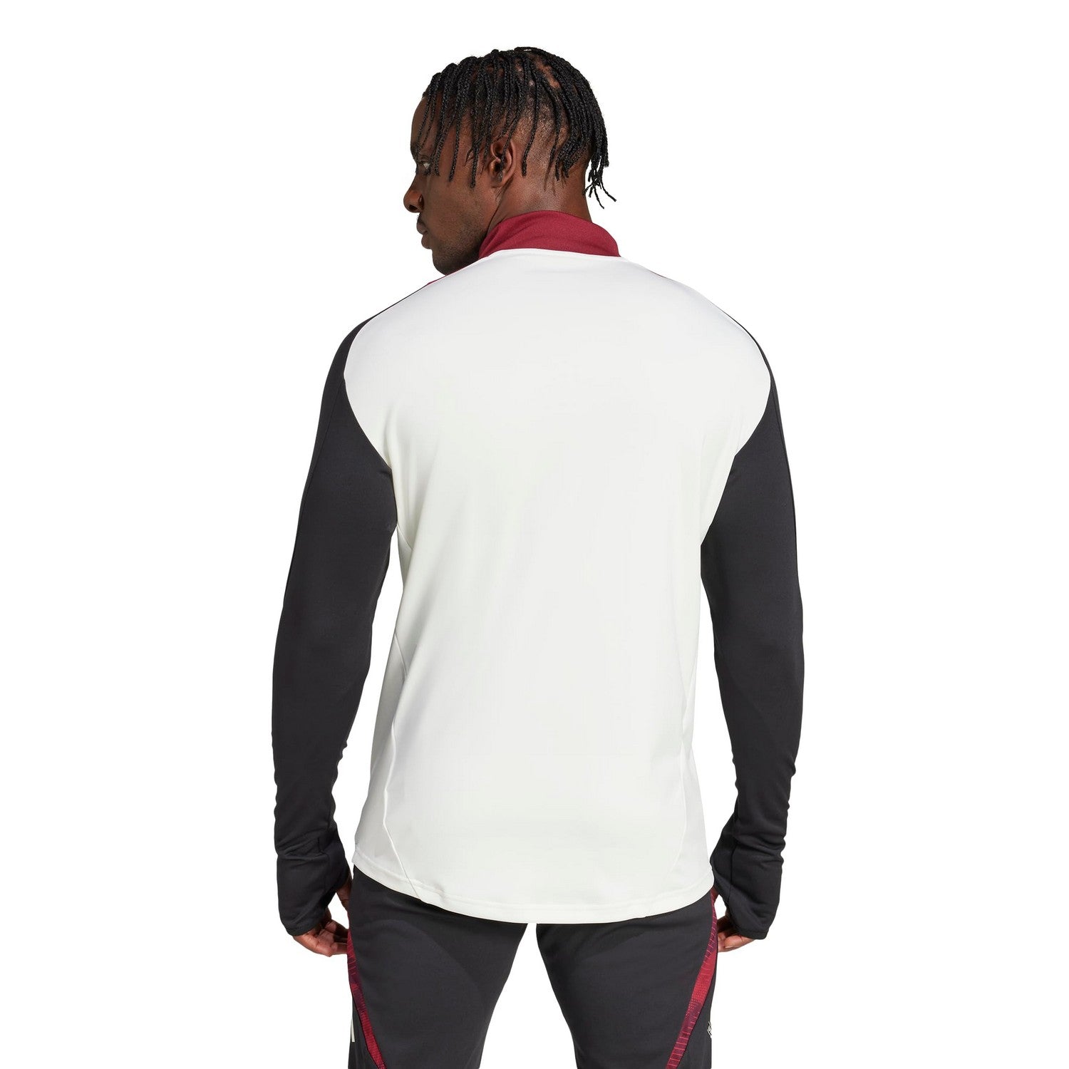 Off White-Black - Back - Adidas Womens-Ladies Trio 24 Manchester United FC Track Top