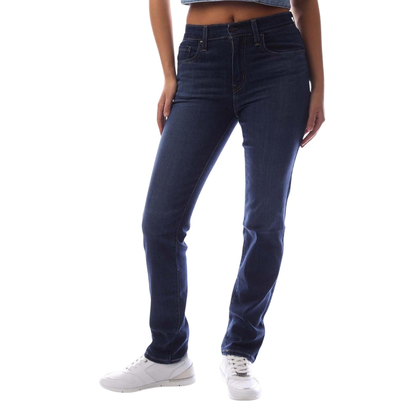 Dark Blue - Front - Levis Womens-Ladies 724 Straight Leg Jeans