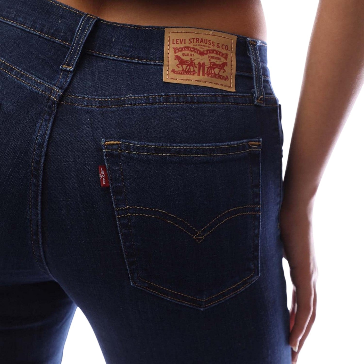 Dark Blue - Side - Levis Womens-Ladies 724 Straight Leg Jeans
