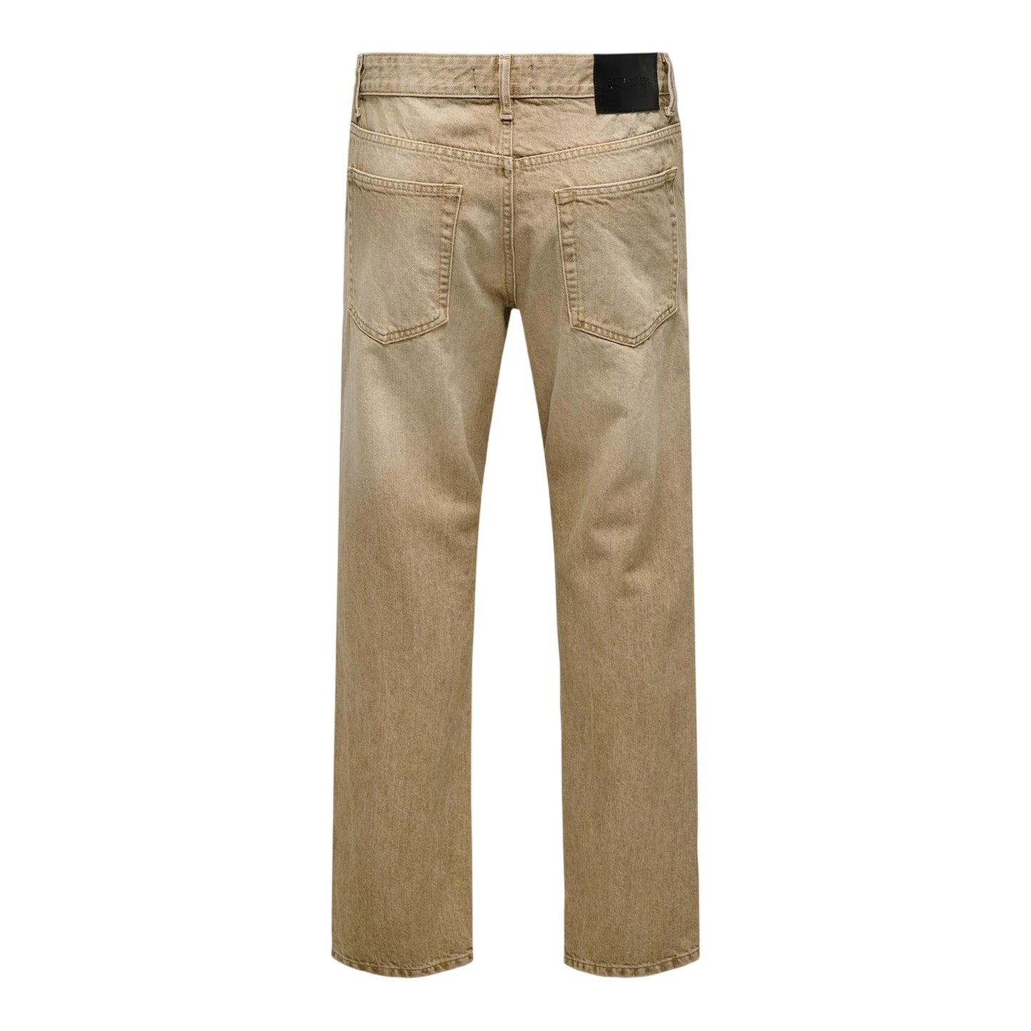 Beige - Back - Only Mens Denim 5 Pockets Relaxed Fit Jeans