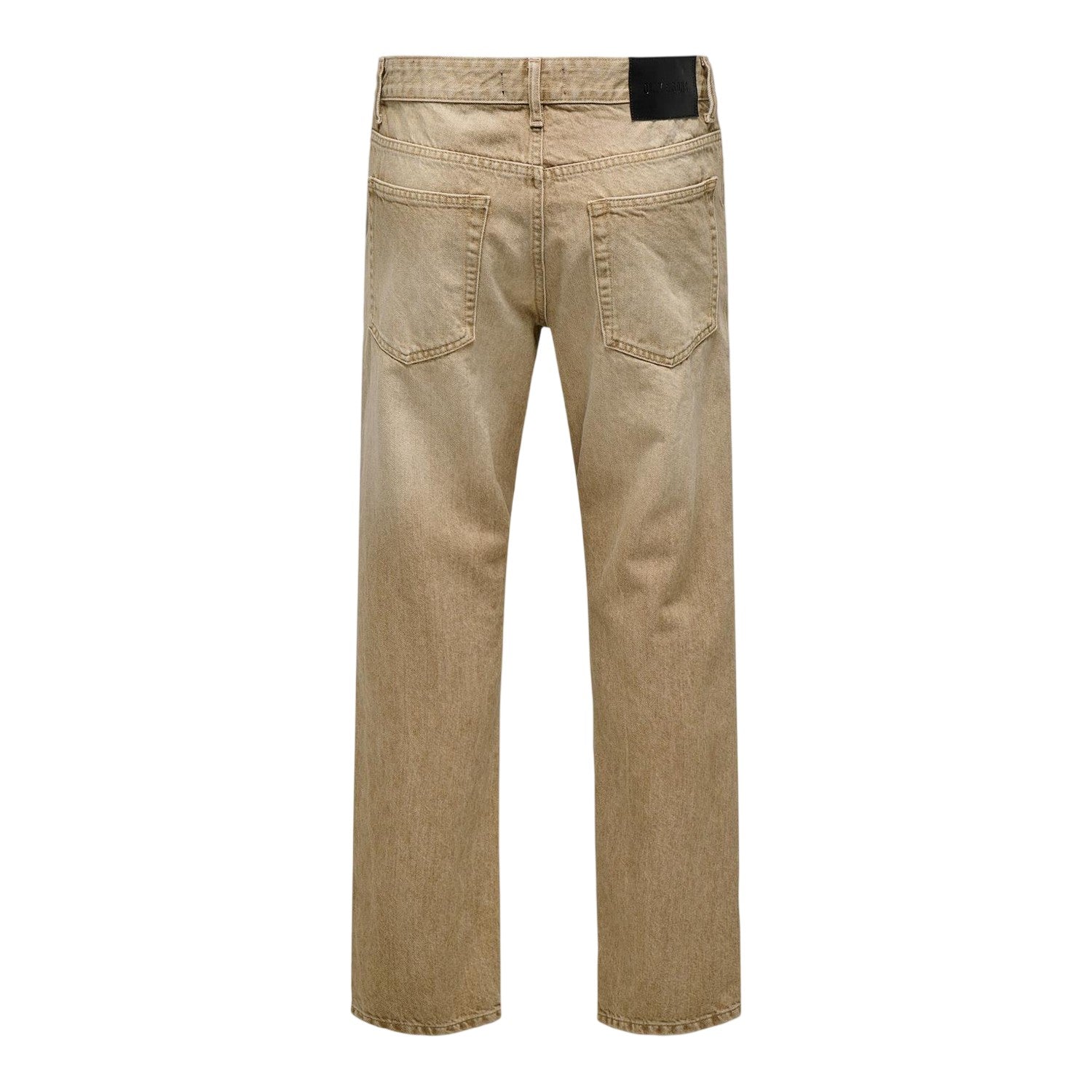 Beige - Back - Only Mens Denim 5 Pockets Relaxed Fit Jeans