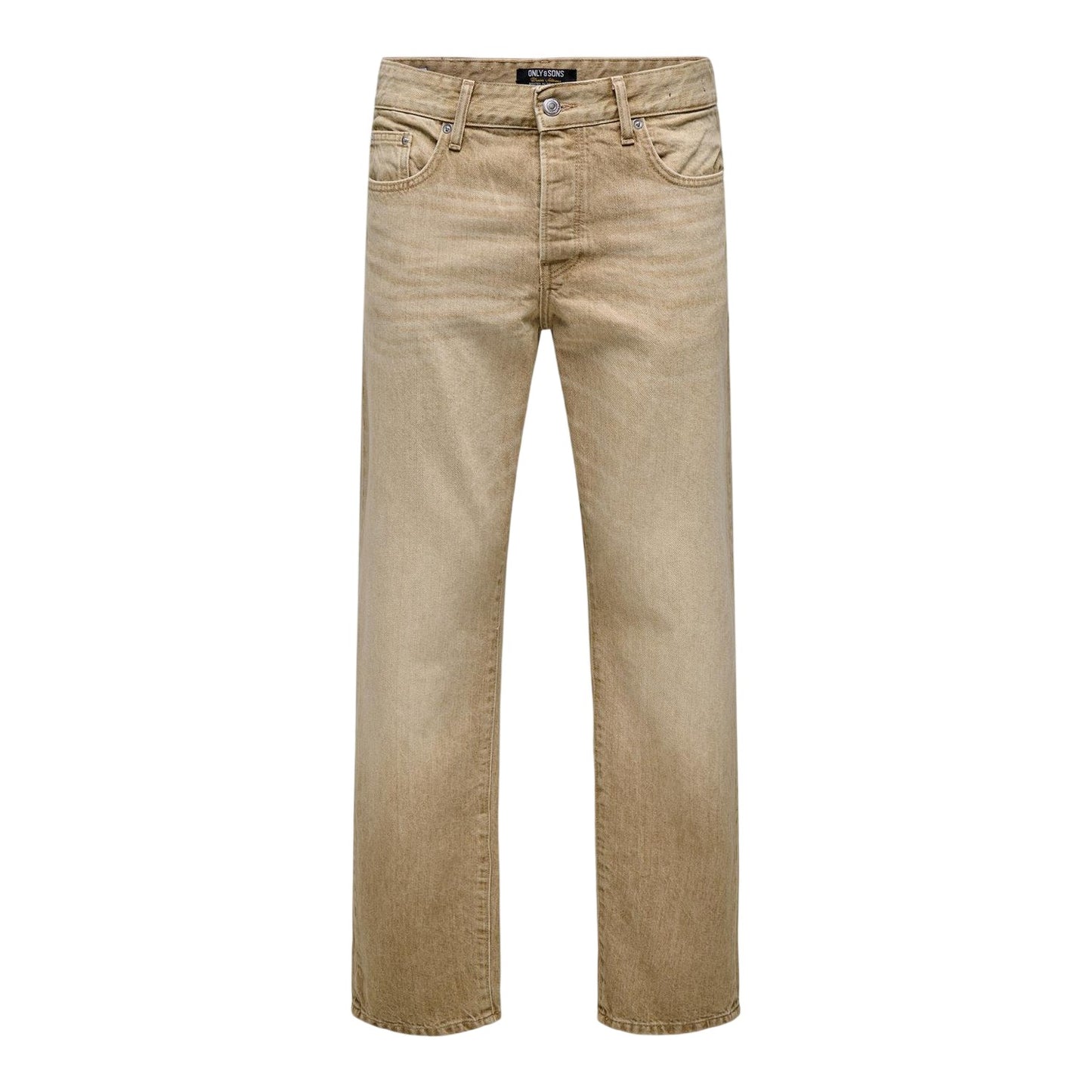 Beige - Front - Only Mens Denim 5 Pockets Relaxed Fit Jeans