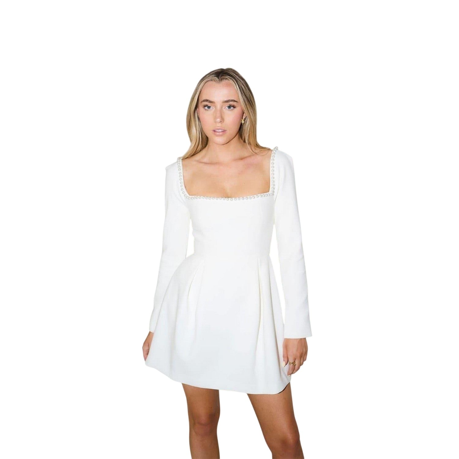 White - Lifestyle - Odd Muse Womens-Ladies The Ultimate Pearl Mini Dress