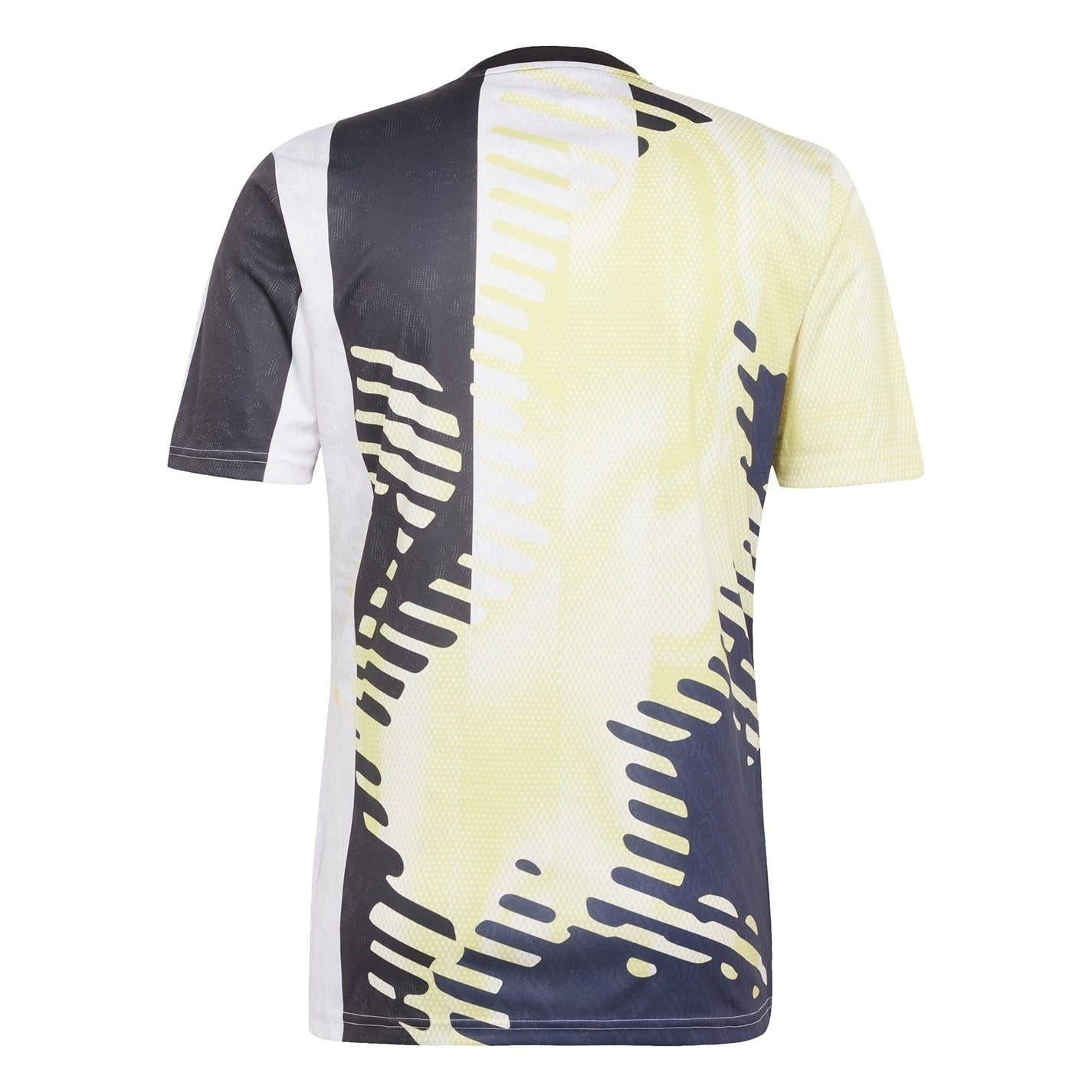 Yellow-Black - Back - Adidas Mens Juventus Abstract Training Football Shirt