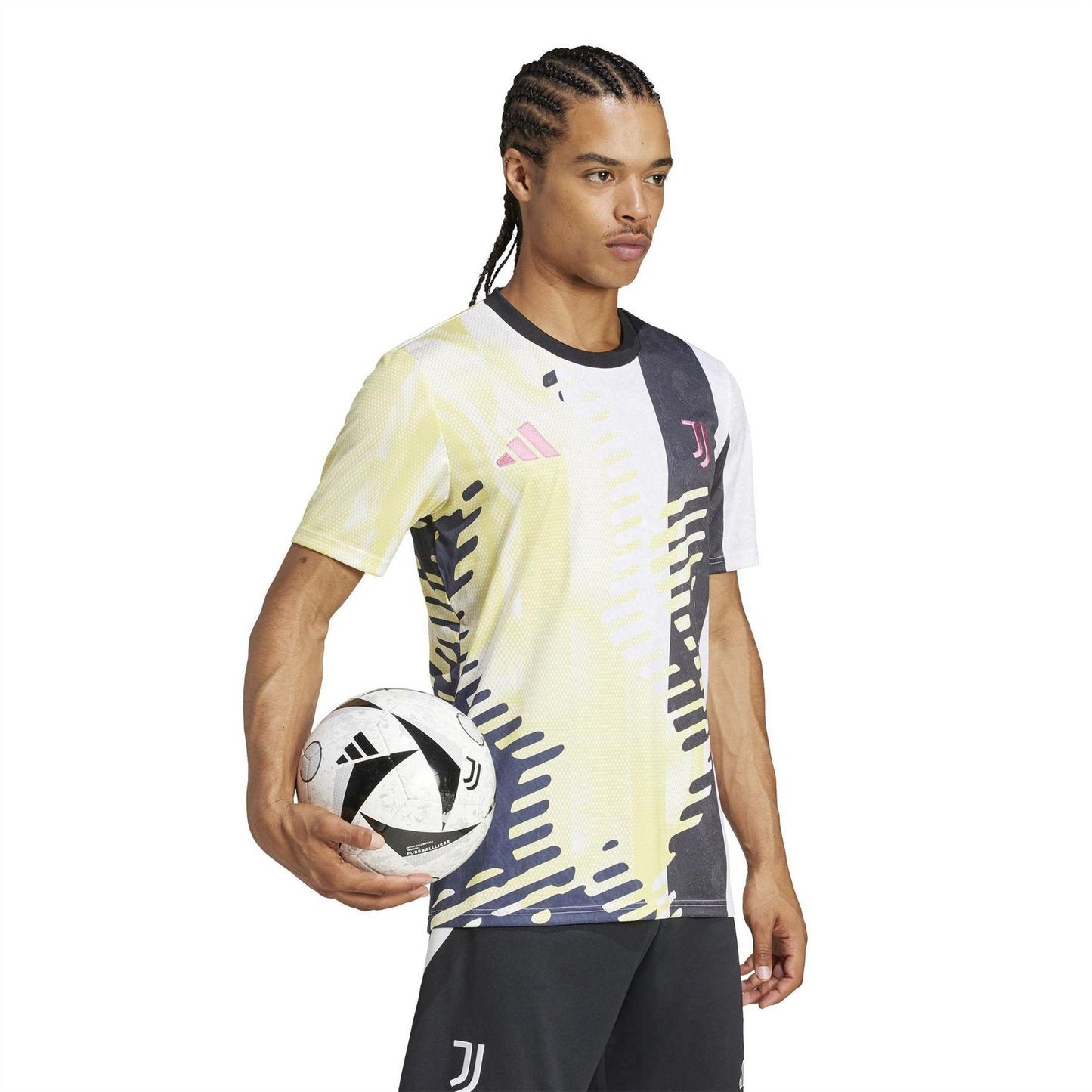 Yellow-Black - Lifestyle - Adidas Mens Juventus Abstract Training Football Shirt