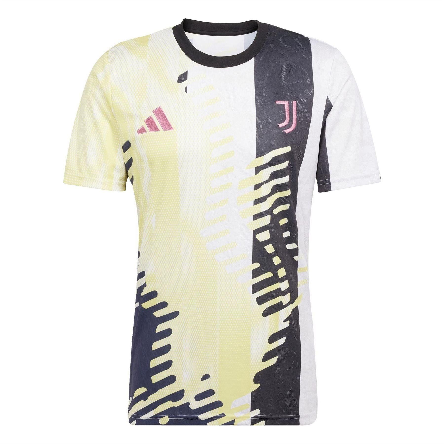 Yellow-Black - Front - Adidas Mens Juventus Abstract Training Football Shirt