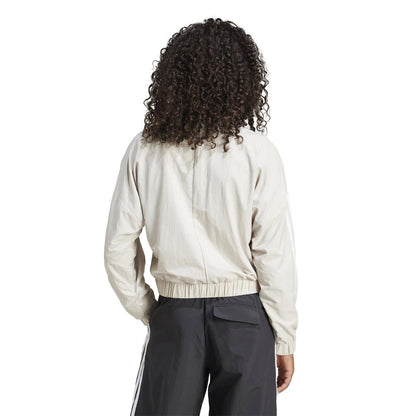 Beige - Back - Adidas Womens-Ladies Woven Lightweight Bomber Jacket
