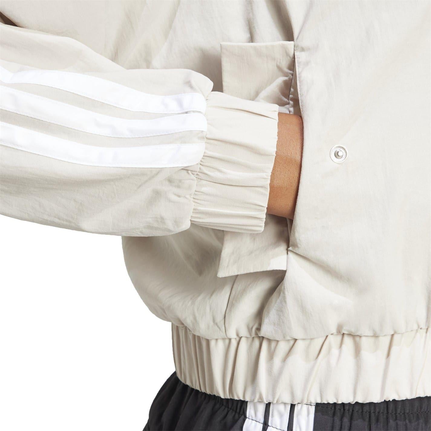 Beige - Side - Adidas Womens-Ladies Woven Lightweight Bomber Jacket