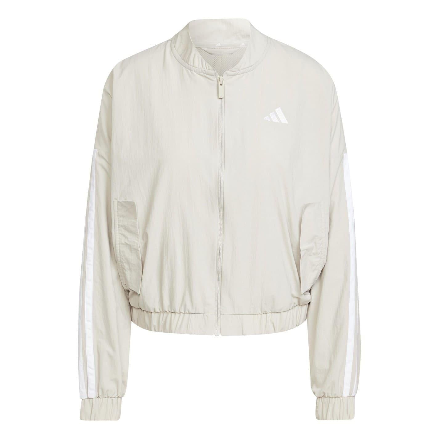 Beige - Front - Adidas Womens-Ladies Woven Lightweight Bomber Jacket