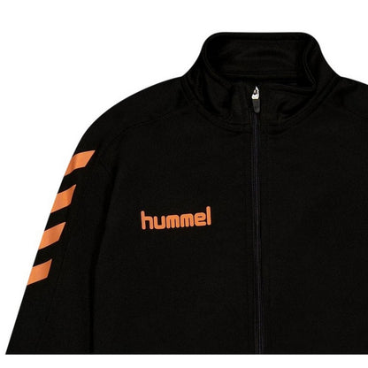 Black-Orange - Side - Hummel Childrens-Kids Core Logo Jacket