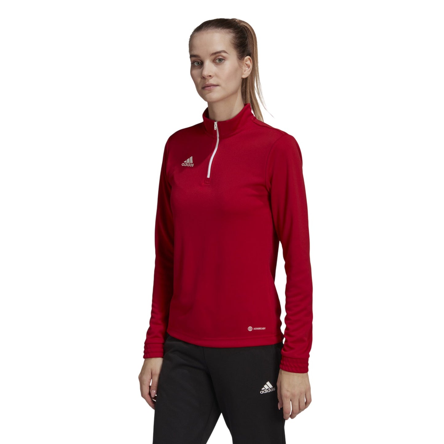Team Power Red - Side - Adidas Womens-Ladies Entrada 22 Training Top