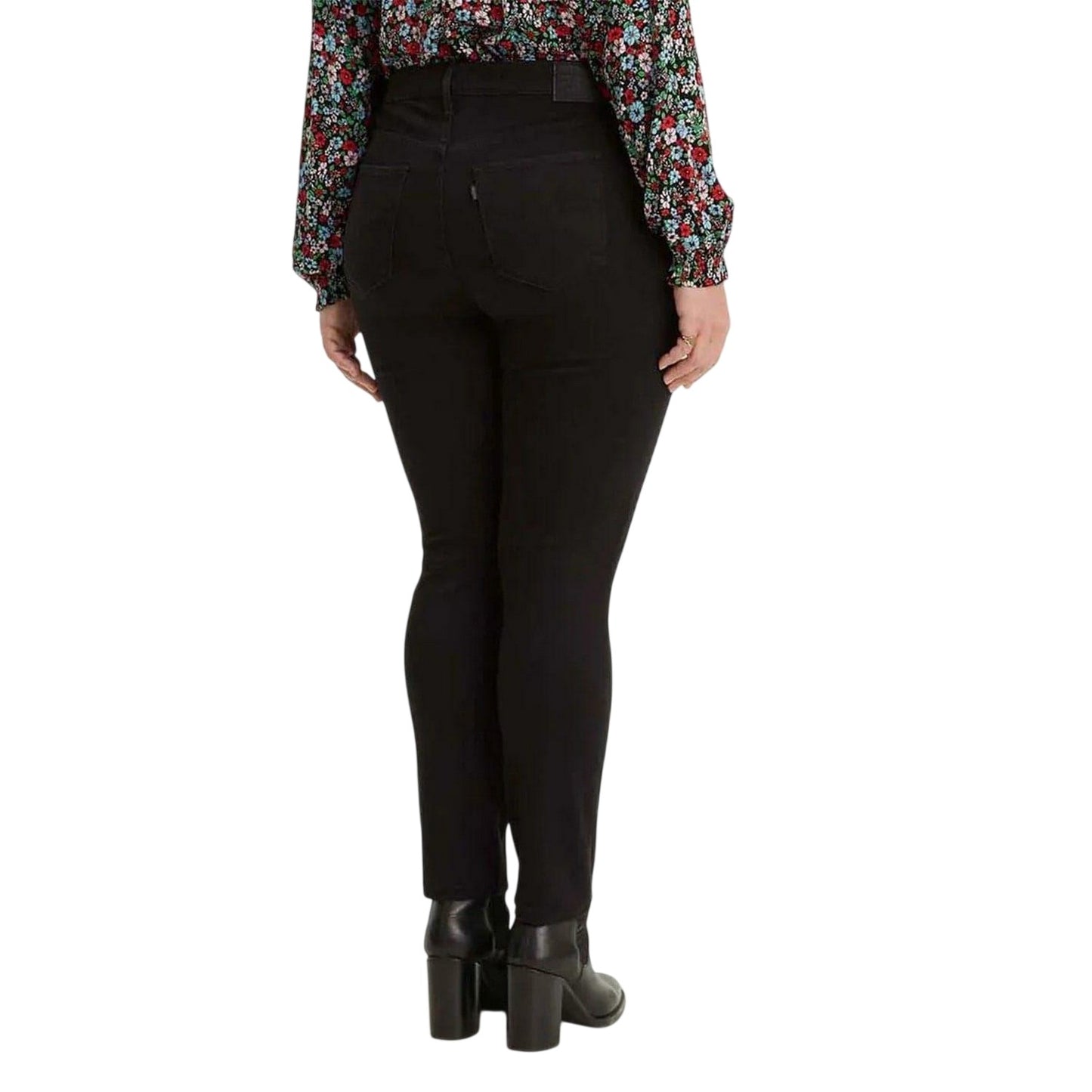 Black - Back - Levis Womens-Ladies 5 Pockets Skinny Jeans