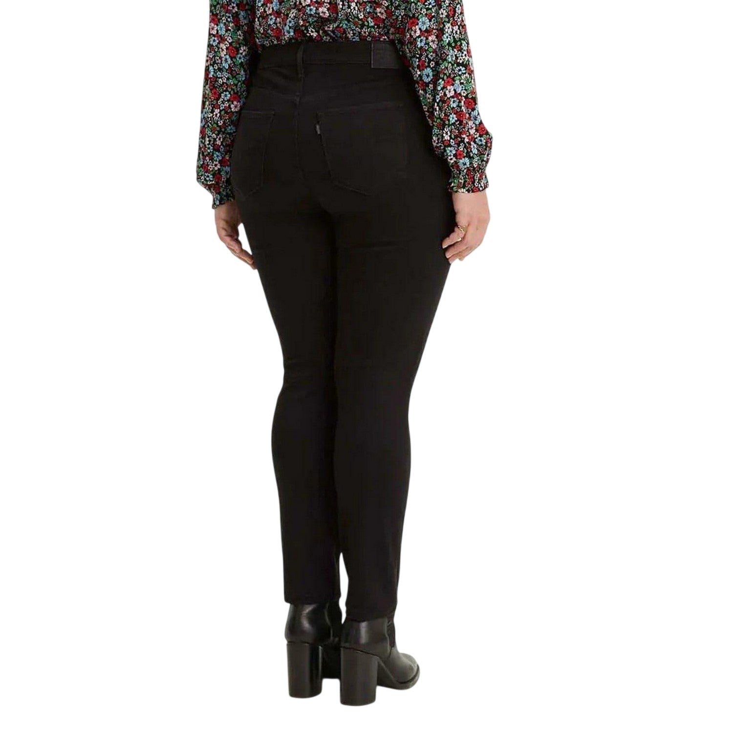 Black - Back - Levis Womens-Ladies 5 Pockets Skinny Jeans