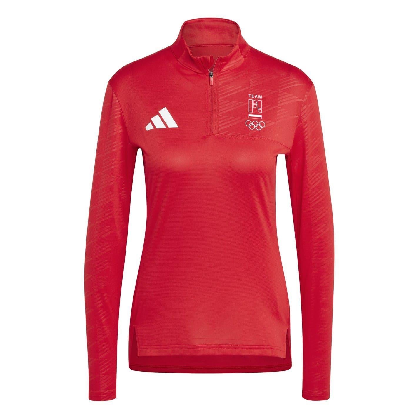 Better Scarlet - Front - Adidas Womens-Ladies Olympic Poland Top