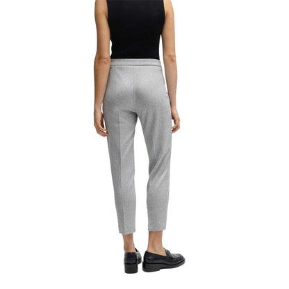 Grey - Back - Boss Womens-Ladies Tilunara Side Zip Slim Chinos
