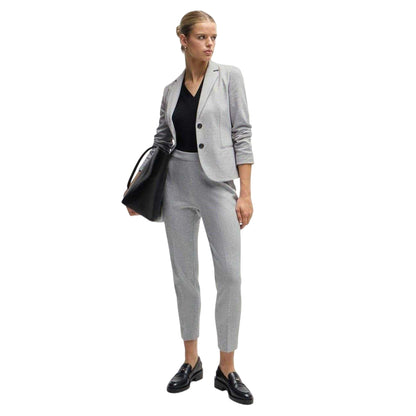 Grey - Side - Boss Womens-Ladies Tilunara Side Zip Slim Chinos