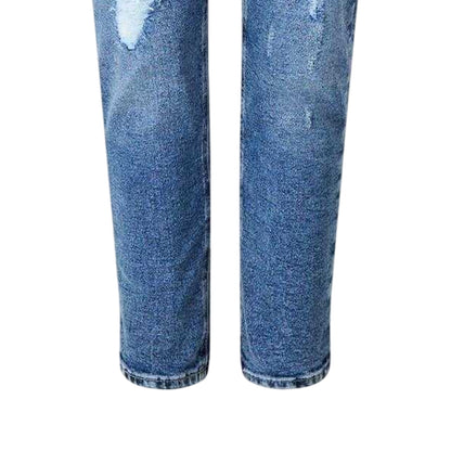 Medium Blue - Side - Pieces Womens-Ladies Denim Distressed Slim Jeans
