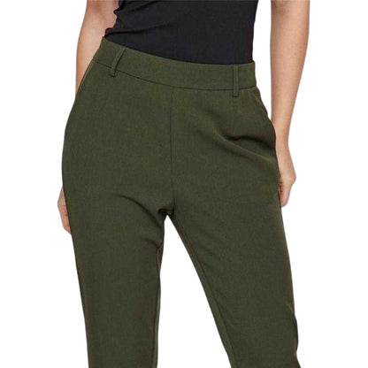 Kombu Green - Back - Vila Womens-Ladies Vivarone Slim Trousers