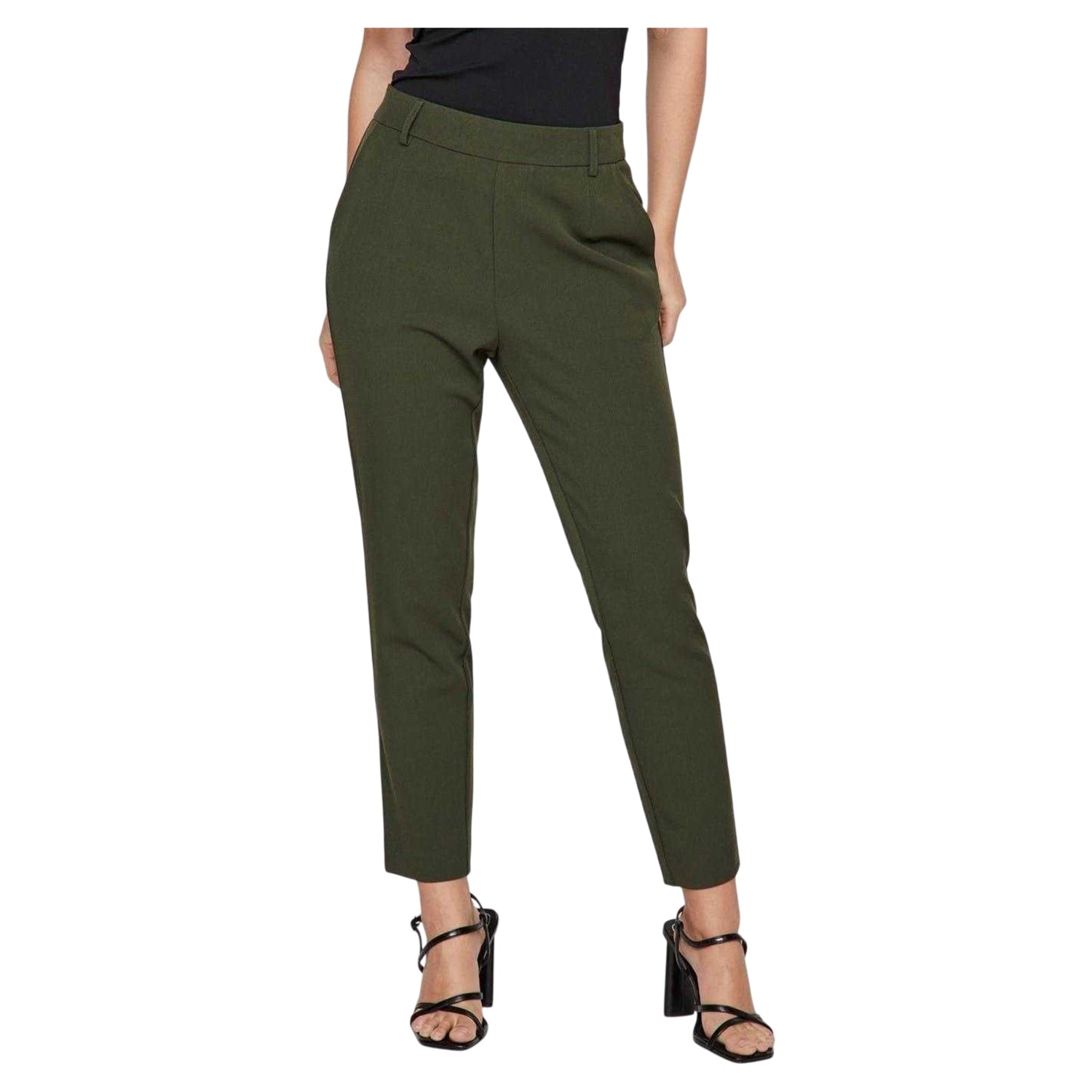 Kombu Green - Front - Vila Womens-Ladies Vivarone Slim Trousers