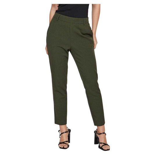 Kombu Green - Front - Vila Womens-Ladies Vivarone Slim Trousers