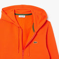 Orange - Close up - Lacoste Mens Fleece Full Zip Hoodie