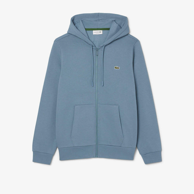 Blue - Front - Lacoste Mens Fleece Full Zip Hoodie