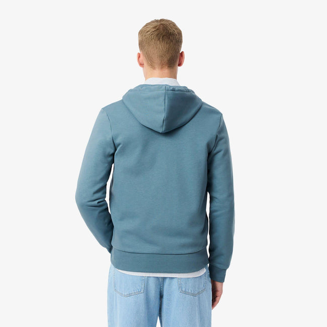 Blue - Side - Lacoste Mens Fleece Full Zip Hoodie