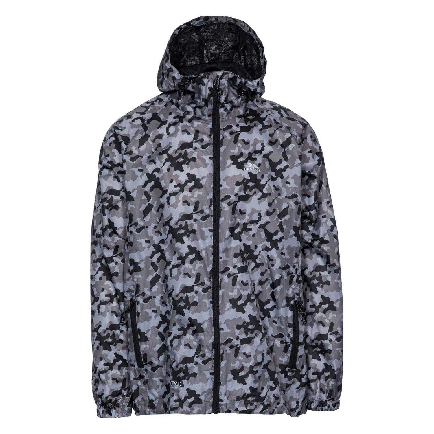Grey - Front - Trespass Womens-Ladies Qikpac Camouflage Packaway Raincoat