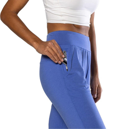 Baja Blue - Side - Nathan Womens-Ladies 365 Plain Slim Joggers