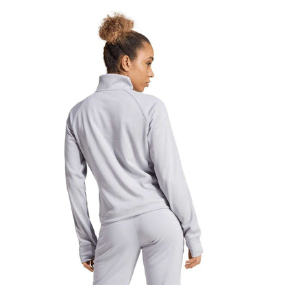 Grey - Back - Adidas Womens-Ladies Game & Go Aeroready Quarter Zip Top